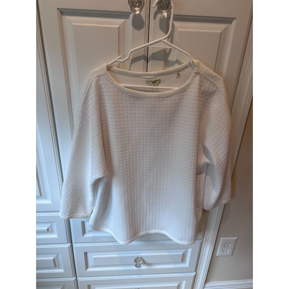 NWT Max Studio London Textured Ivory Knit Sweater 1X Dolman Sleeve‎